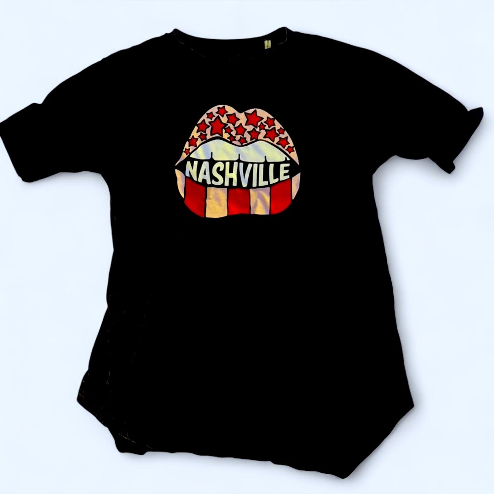 Nashville Graphic Ash Black Short Sleeve Tee - Size M